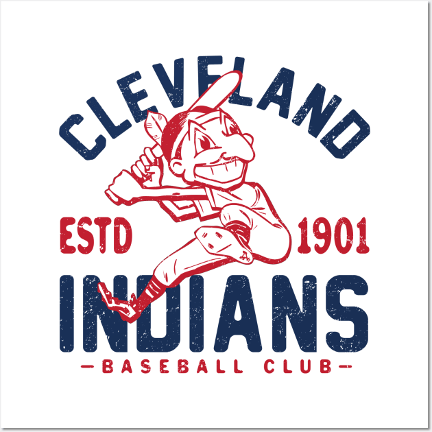 Retro Cleveland Indians by Buck Tee Wall Art by Buck Tee